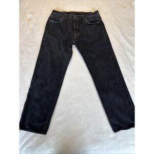 Levi’s 501 Denim Black Jeans Light Acid Wash Men Button Fly 38x34